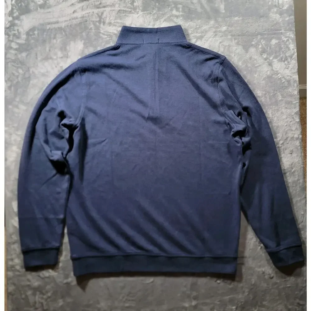 NWT Peter Millar Mens M Crown Comfort 1/4 Zip Pullover Navy